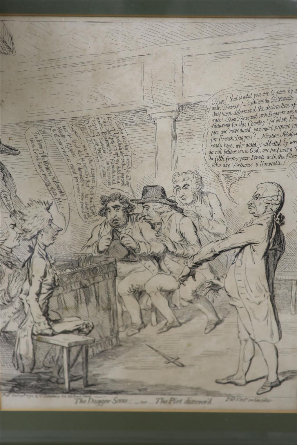 Boehm after Gillray, six engravings including Tom Paines Nightly Pest